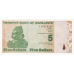 P93 Zimbabwe - 5 Dollar Year 2009